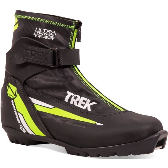 Ботинки лыжные TREK Experience1, черный (лого зеленый неон), NNN, р. 39