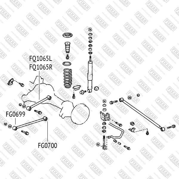 Рычаг подвески задний верхний левый TOYOTA Land Cruiser 100 98- LEXUS LX 470 98- FIXAR FQ1065L