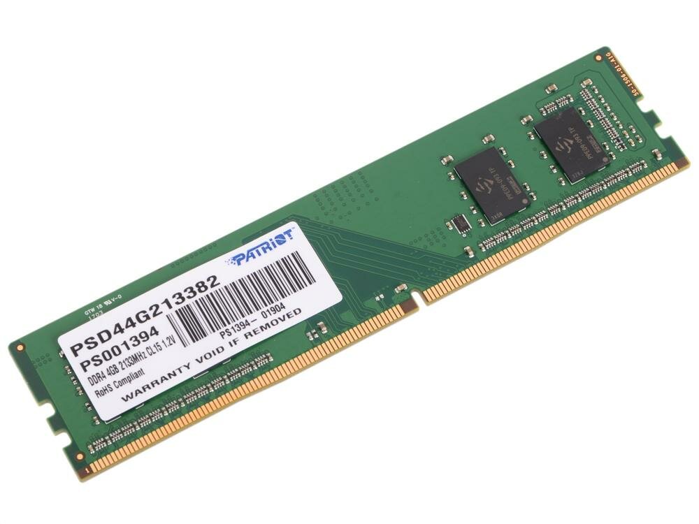 Оперативная память для компьютера Patriot PSD44G213382 DIMM 4Gb DDR4 2133 MHz PSD44G213382