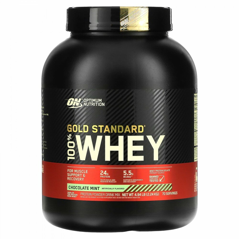 Optimum Nutrition, Gold Standard 100% Whey, Chocolate Mint, 4.94 lbs (2.24 kg)