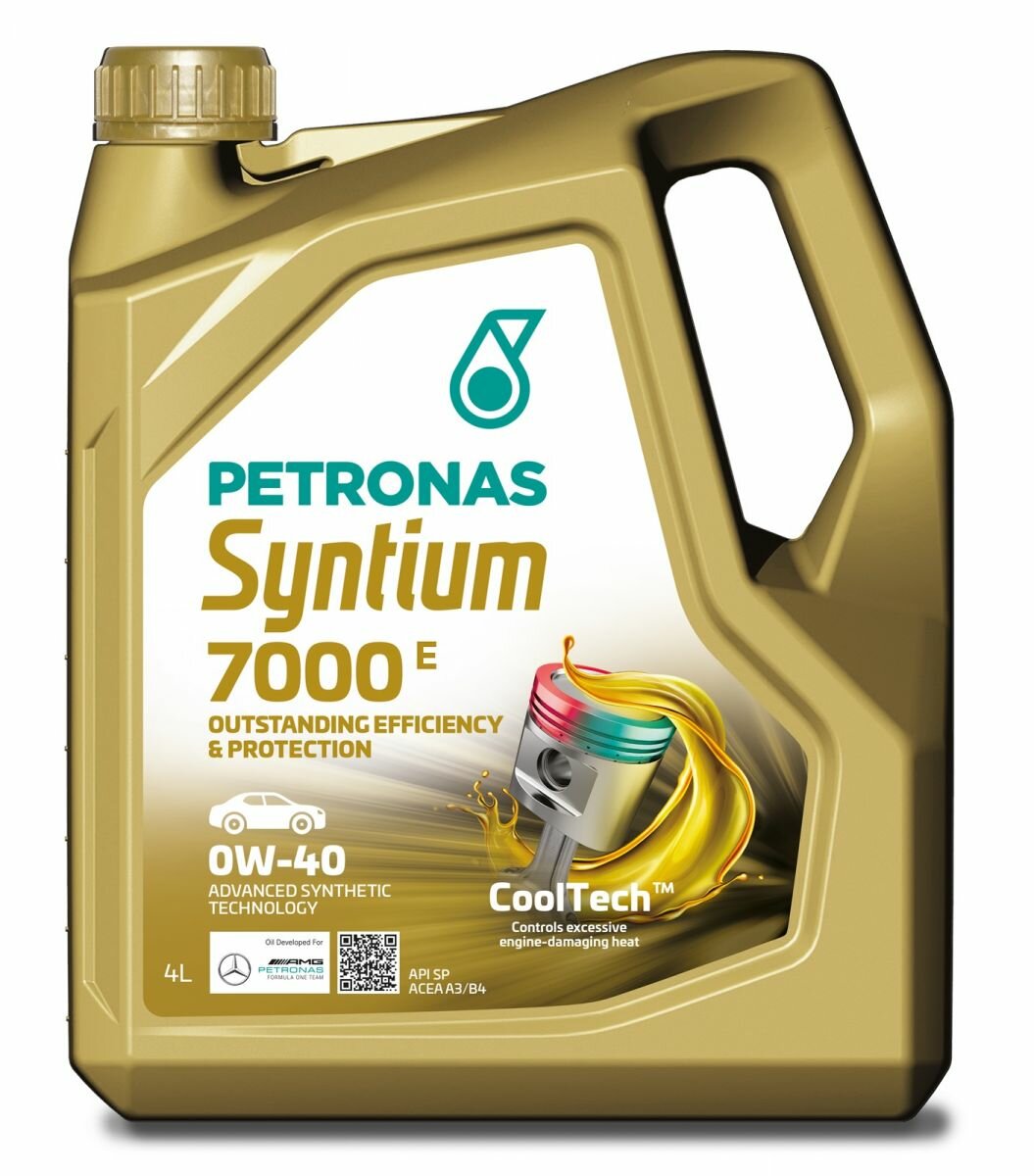 Синтетическое моторное масло Petronas Syntium 7000 0W40, 4 л