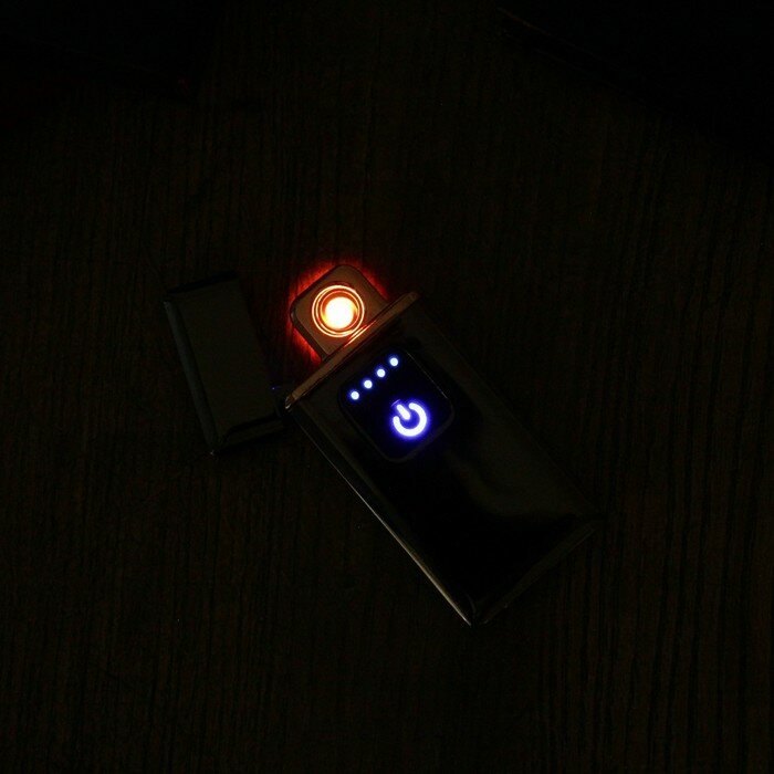 Зажигалка электронная "Люкс", USB, спираль, 7 х 3.5 х 0.5 см, темный хром - фотография № 2