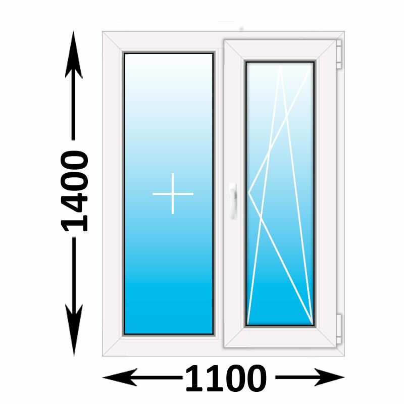 Пластиковое окно Melke двухстворчатое 1100x1400 (ширина Х высота) (1100Х1400)