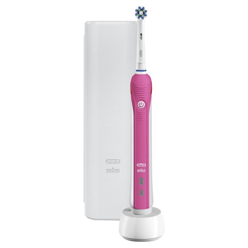 Зубная щётка электрическая ORAL-B Pro 2 (2500)/D501.513.2X CrossAction Pink + чехол