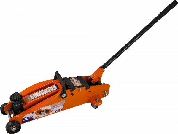 фото Домкрат гидравлический подкатной 2,5 т 140-387 мм с фиксатором, в кейсе Ombra