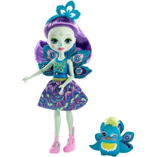 Кукла ENCHANTIMALS MATTEL с любимой зверюшкой Пэттер Павлина и Флэп FXM74