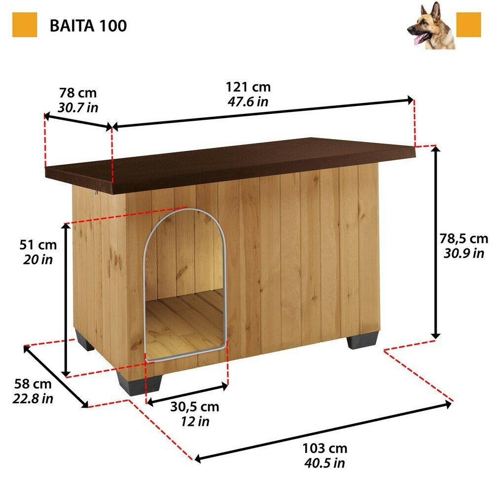 Будка для собак Ferplast BAITA 100 деревянная - фотография № 7