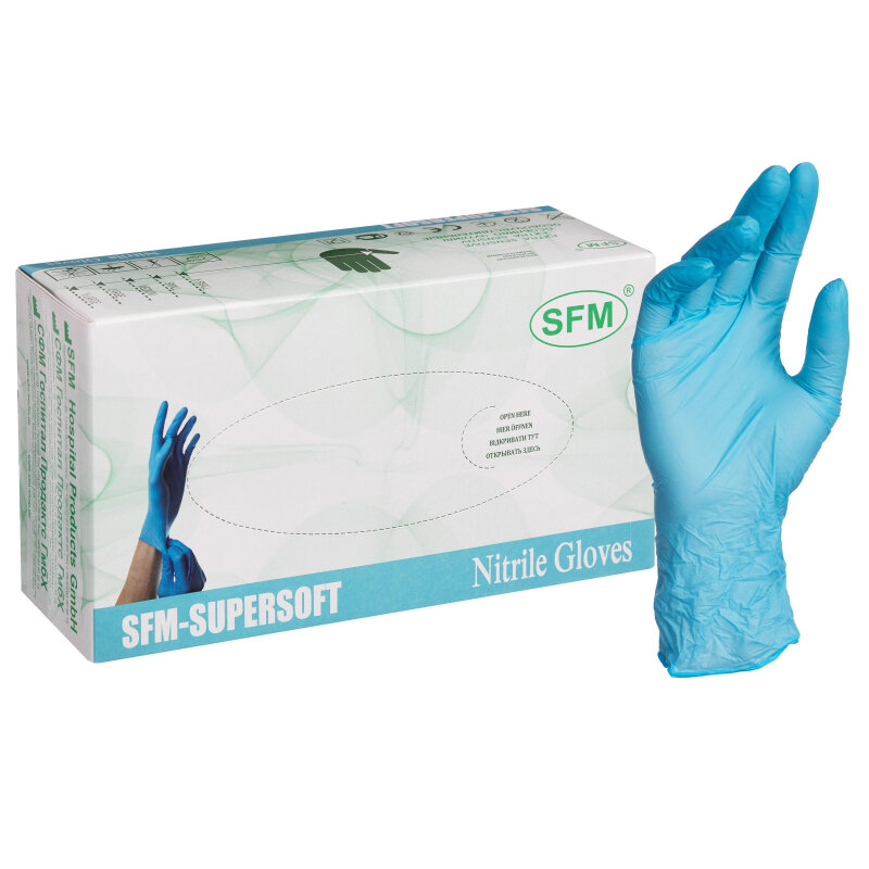 Перчатки смотровые SFM Supersoft Nitrile