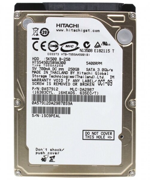 Б/у 25" 250Gb SATA Hitachi HTS545025B9A300