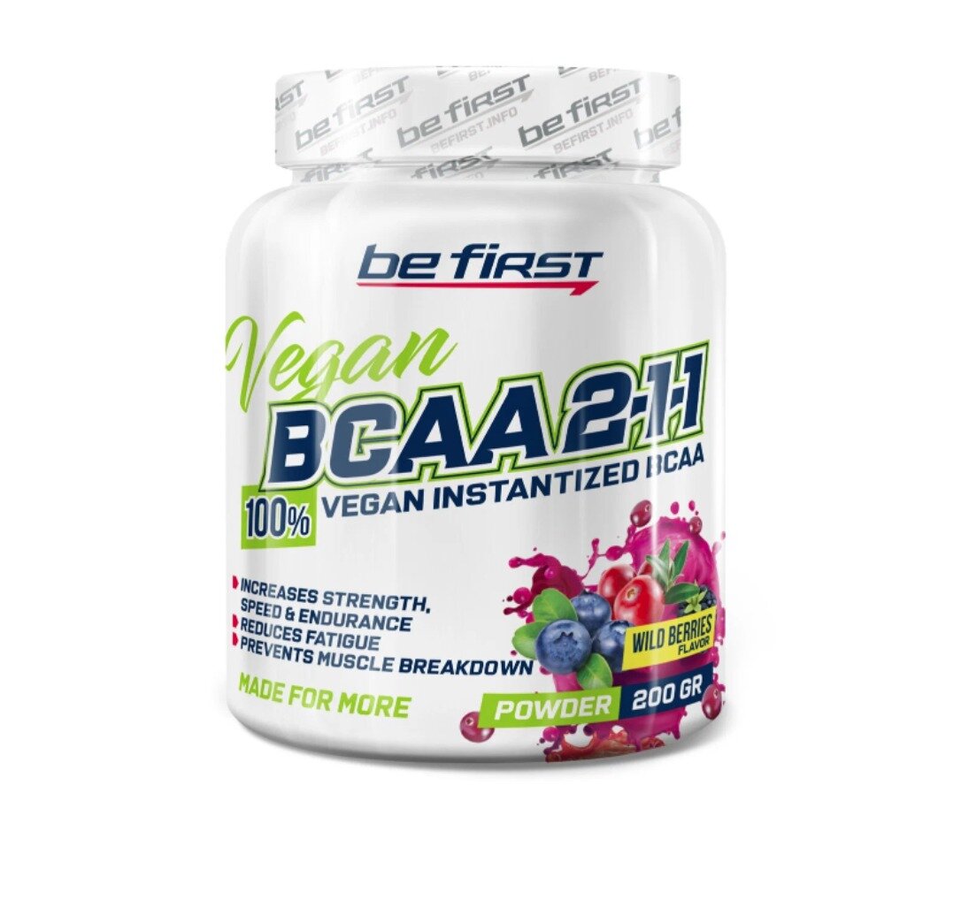 BE FIRST BCAA 2:1:1 VEGAN INSTANTIZED POWDER 200 Г(Лесные ягоды)