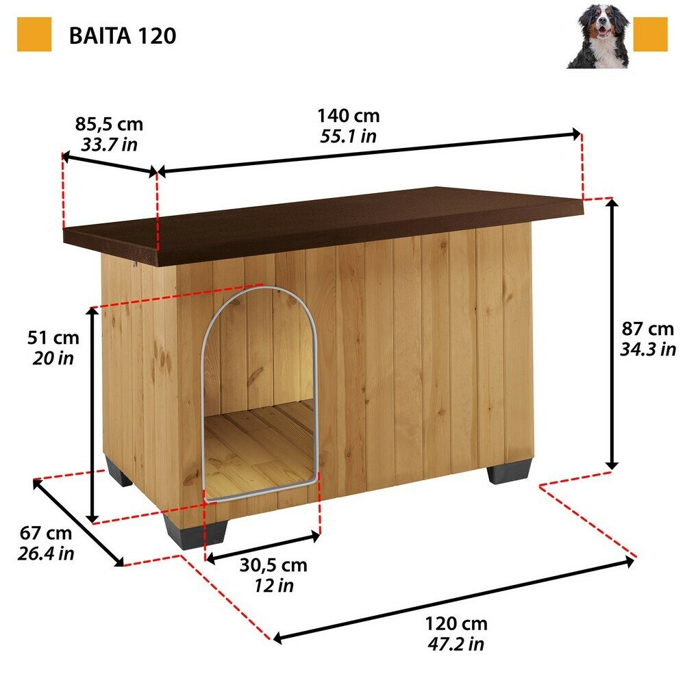 Будка деревянная BAITA 120 для собак - фотография № 9