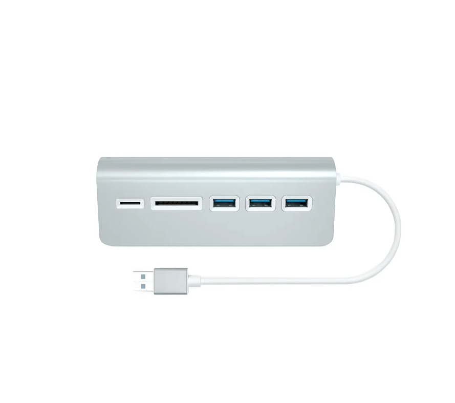 USB-концентратор Satechi Aluminum USB 3.0 Hub & Card Reader, разъемов: 3, silver