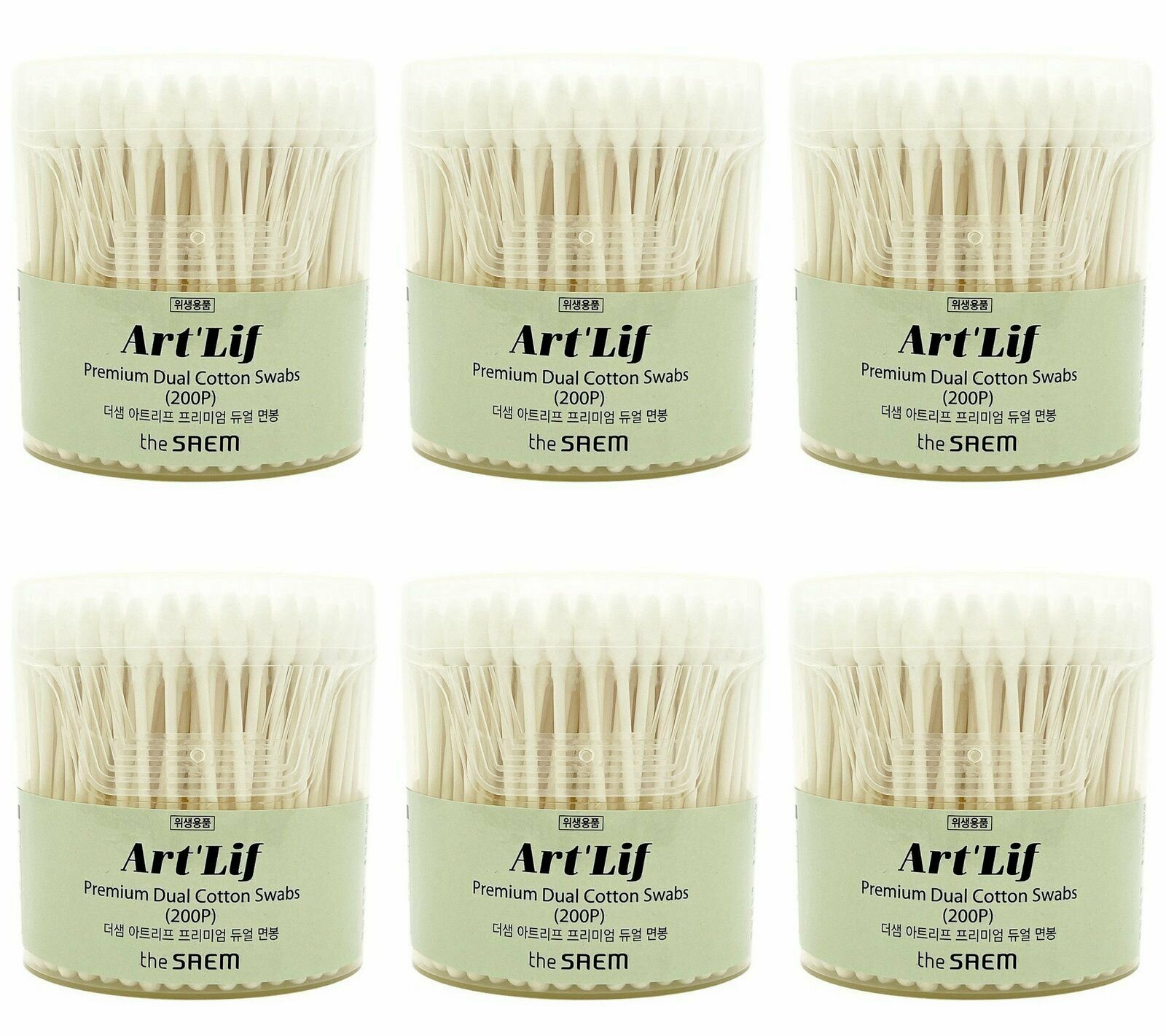 The Saem Палочки ватные Art'Lif premium dual cotton swabs, 200 шт, 6 шт