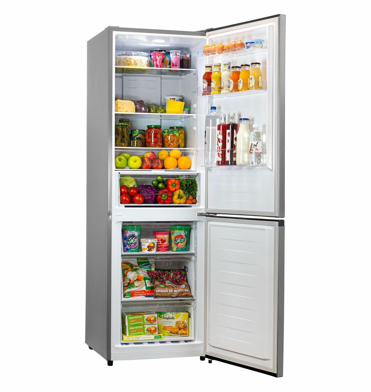 Холодильник LEX RFS 203 NF IX, двухкамерный, нержавеющая сталь - фото №6