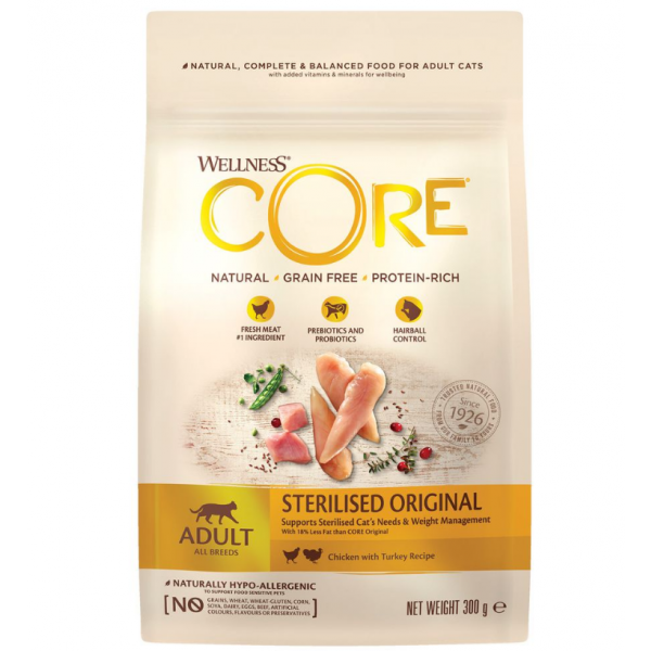 Wellness CORE Sterilised Корм для стерилизованных кошек с Индейкой и Курицей