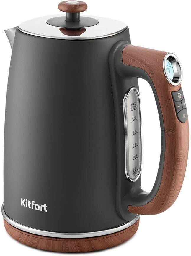 Чайник электрический Kitfort KT-6120-2 серый, металл