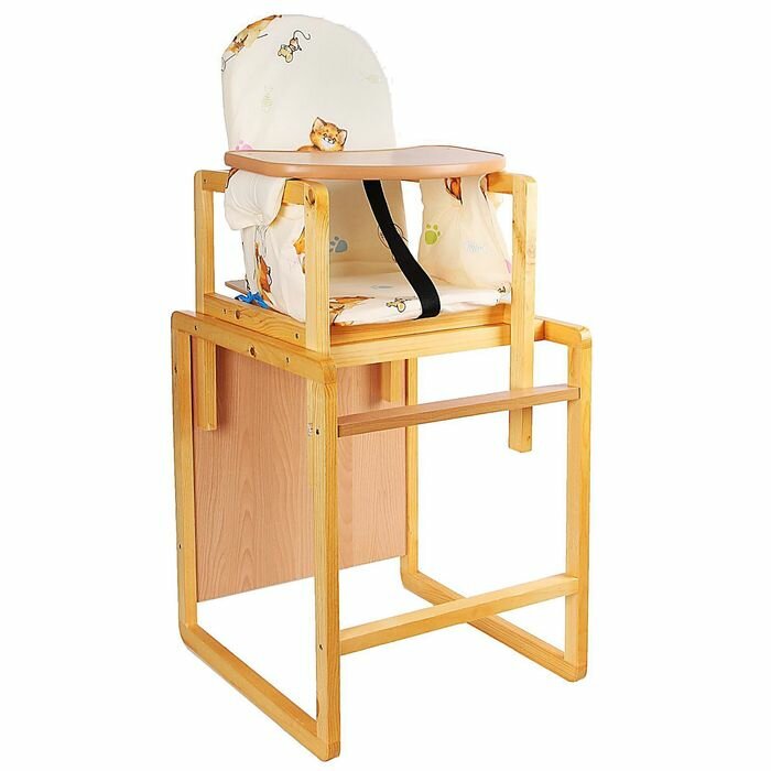 фото Стульчик для кормления «Алекс», трансформер, цвет бежевый, рисунок микс