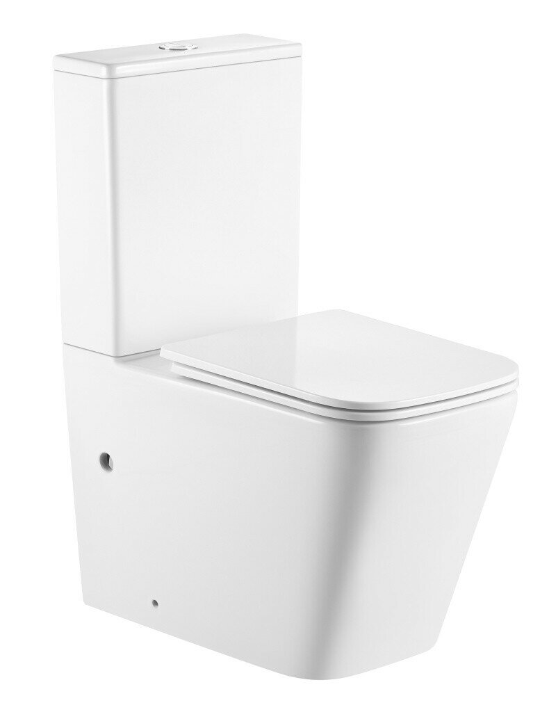 фото Унитаз Iberica Blanca TOLEDO ALTO напольный безободковый белый, тонкое сидение дюропласт, soft close (IB.TLA.121.1B1)