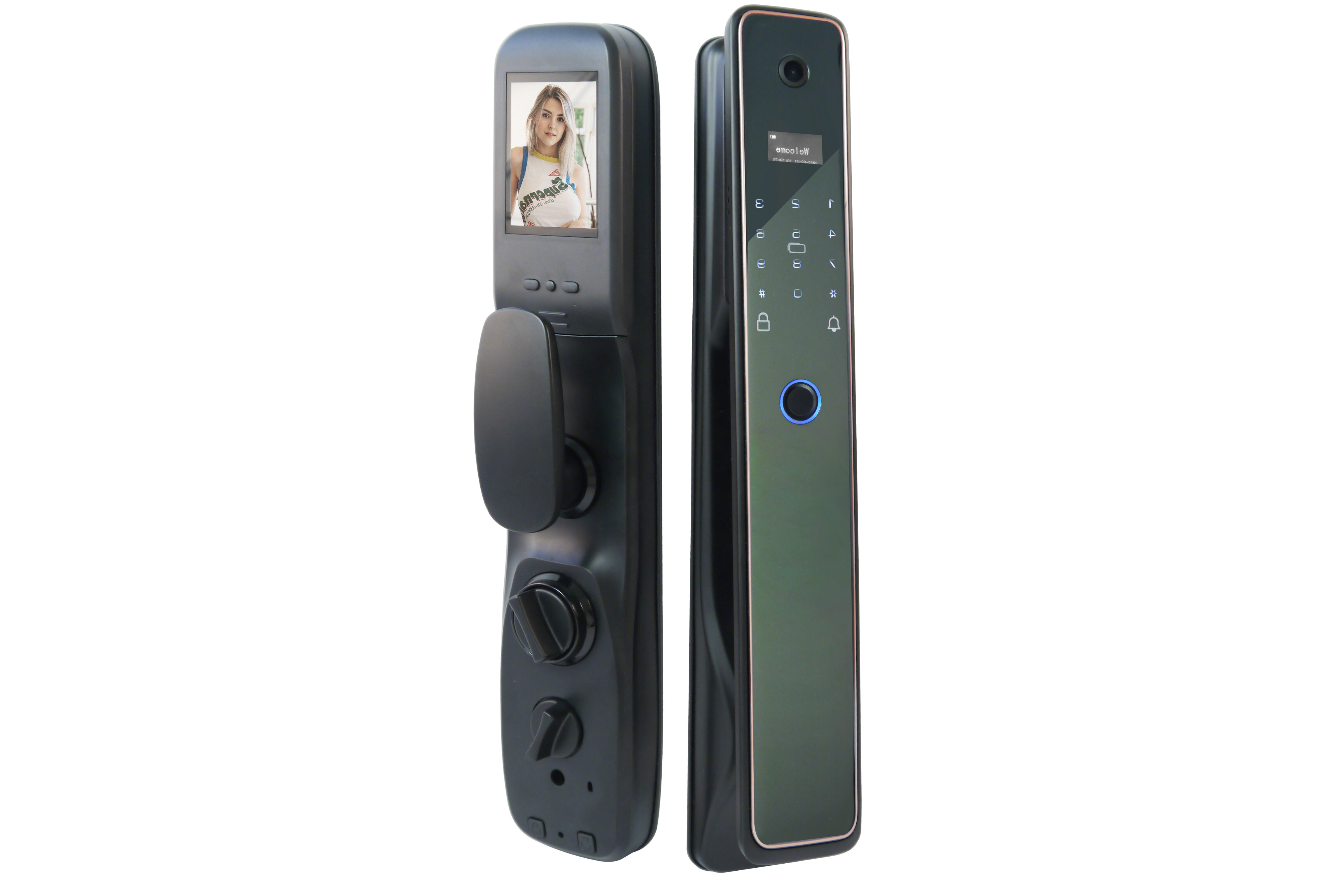 Биометрический умный Wi-Fi замок с камерой для входной двери - SL-K-915 Smart-WiFi (HDcom) (S14044S91) (считыватель отпечатка пальца)