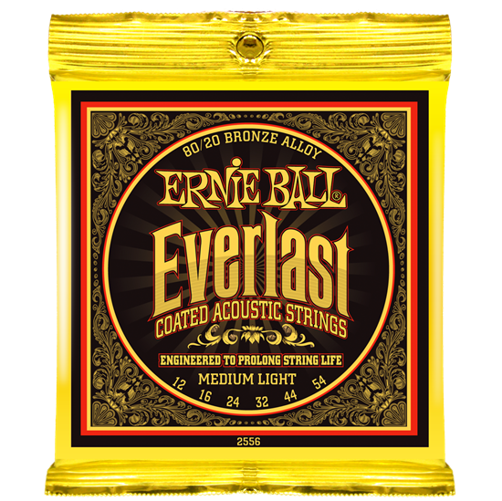 Ernie Ball 2556 струны для акуст.гитары Everlast 80/20 Bronze Medium Light (12-16-24w-32-44-54)