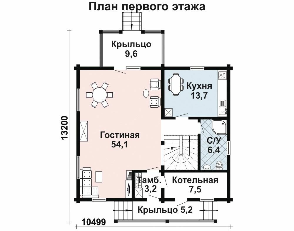 (163м2, 13х11м) Готовый проект двухэтажного дома с балконом и крыльцом - AS-1316 - фотография № 3