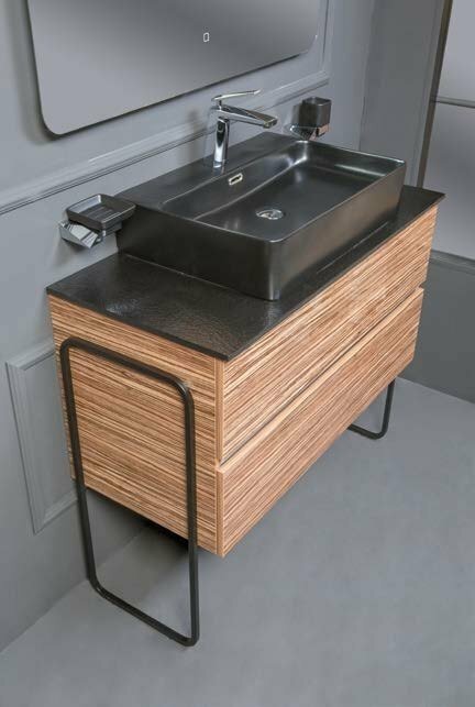 Мебель для ванной Armadi Art Vallessi 80 со столешницей зебрано глянец