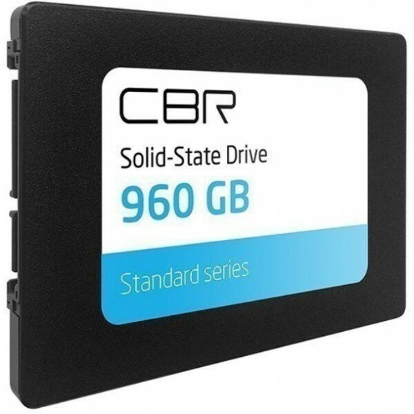 Внутренний SSD-накопитель CBR SSD-960GB-2.5-ST21, серия Standard, 960 GB, 2.5, SATA III 6 Gbit/s, Phison PS3111-S11, 3D TLC NAND, R/W speed up to 545/495 MB/s, TBW 800 TB