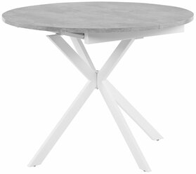 Кухонный стол раздвижной Hoff Парма, 100х75,5х100 см, цвет цемент светлый, белый