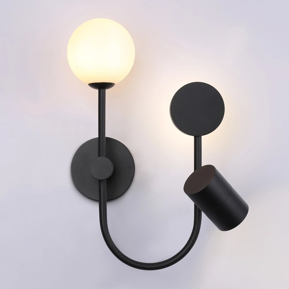 Настенный светодиодный светильник со сменной лампой FL66389/3 BK черный 4W 4200K+G9+GU10 378*200*100