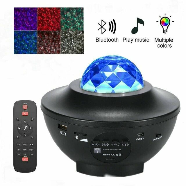 Светодиодный проектор звездного неба с музыкой, Bluetooth-динамиком - фотография № 1