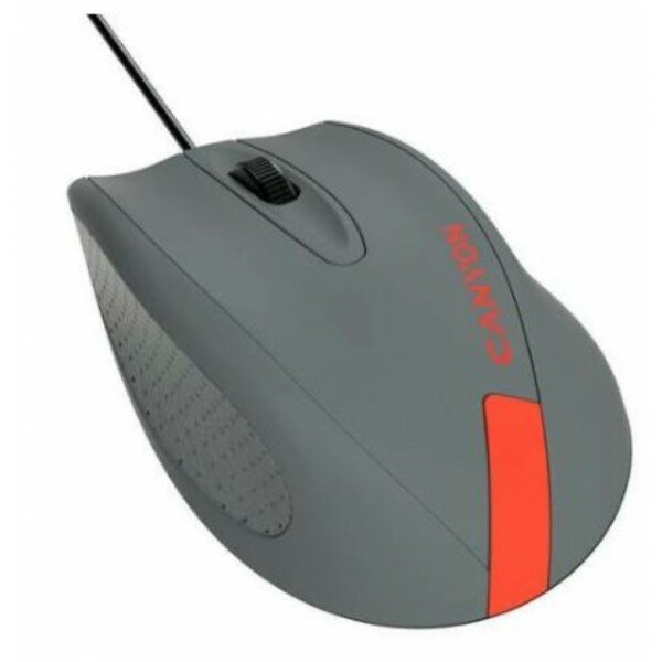 Мышь Wired Optical Mouse with 3 keys, DPI 1000 With 1.5M USB cable,Gray-Red,size 68*110*38mm,weight:0.072kg