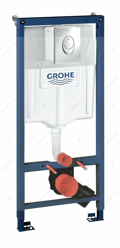 Grohe Инсталляция Grohe Rapid SL 38721001, 3 в 1 в сборе, для подвесного унитаза, с клавишей Skate Air, хром