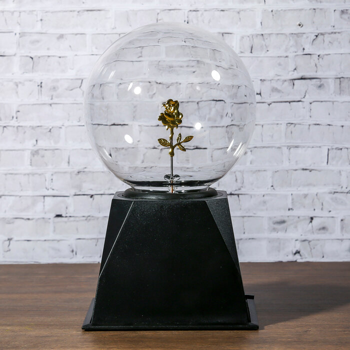 RISALUX Плазменный шар "Роза золотая" 21х14х10 см - фотография № 1