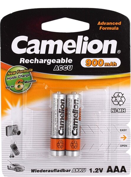 Аккумулятор Camelion Aaa- 900mAh Ni-Mh ( NH-AAA900BP2) 2шт/уп .