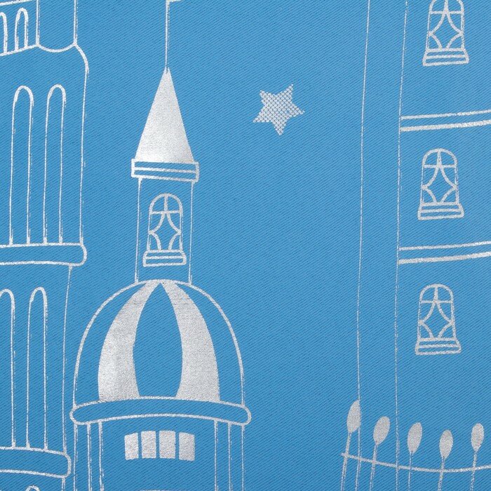 Портьера Этель «Ночной город» без держателя, цвет голубой, 170х260 см, блэкаут, 100% полиэстер - фотография № 2
