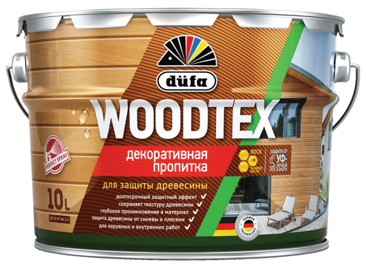 Dufa Woodtex / Дюфа Вудтекс Пропитка декоративная для защиты древесины алкидная палисандр 10л