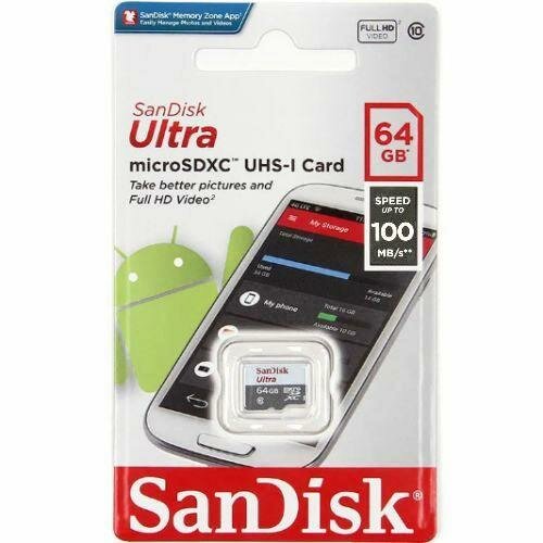 Карта памяти microSDXC SanDisk SDSQUNR-064G-GN3MN 64 Гб класс 10 Ultra UHS-I 100 Мб/с