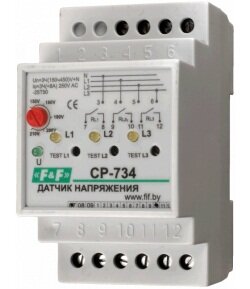 Реле контроля напряжения трехфазное F&F CP-734 (ЕА04.009.007)