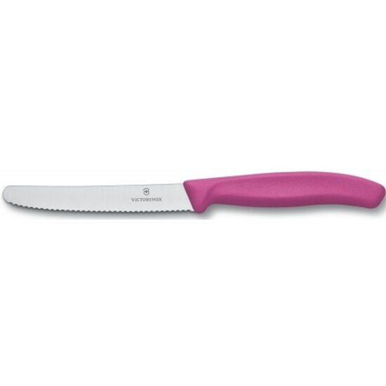 Нож для томатов VICTORINOX SwissClassic, с серрейторной заточкой, розовый, 11 см