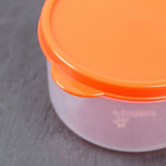 Набор контейнеров пищевых круглых Доляна, 3 шт: 150 мл, 300 мл, 500 мл, цвет оранжевый - фотография № 3