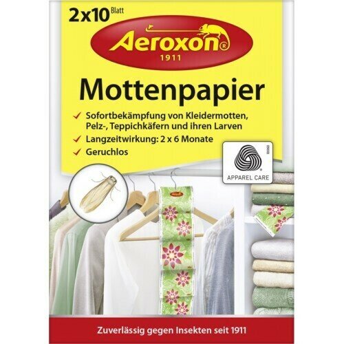 Средство Aeroxon (Аэроксон) листы от моли меховых и ковровых жучков (2*10 шт)