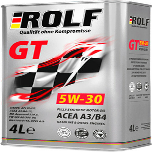 Масло моторное синтетическое ROLF GT SAE 5W-30 API SL/CF ACEA A3/B4 4л (322620)