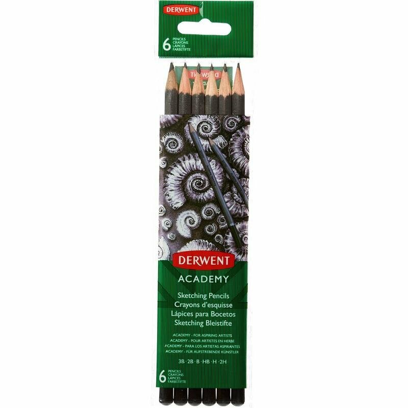 Набор карандашей чернографитных Derwent Academy Sketching Hang Pack 6 штук 2H-3B, 1023461