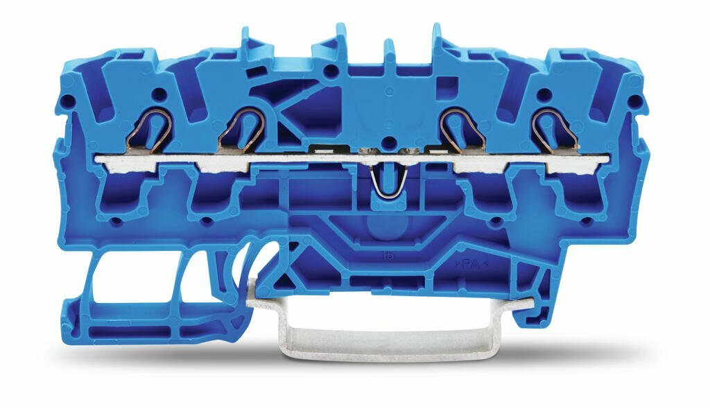 Клемма четырехпроводная проходная 0.25-2.5(4)мм. кв. на DIN рейку. 2002-1404 WAGO