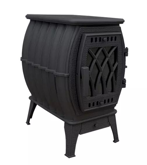 Отопительно-варочная печь-камин Бахта черный (106 кг) - фотография № 1