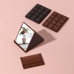 Подарки Складное зеркальце "Шоколад" с расчёской (8,5х6х1 см)