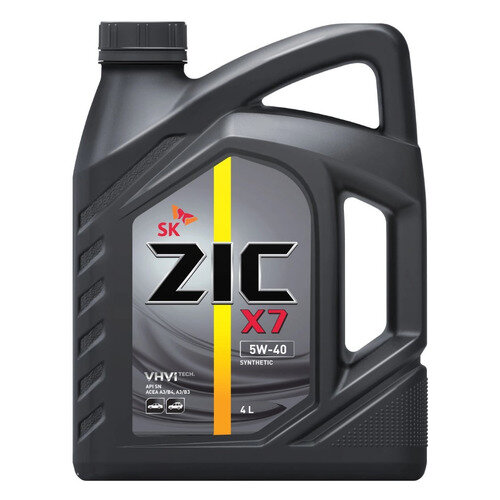 Моторное масло ZIC X7, 5W-40, 4л, синтетическое [162662]