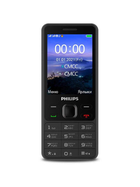 Мобильный телефон Philips E185 Xenium 32Mb черный моноблок 2.8" 240x320 0.3Mpix GSM900/1800 MP3 FM microSD