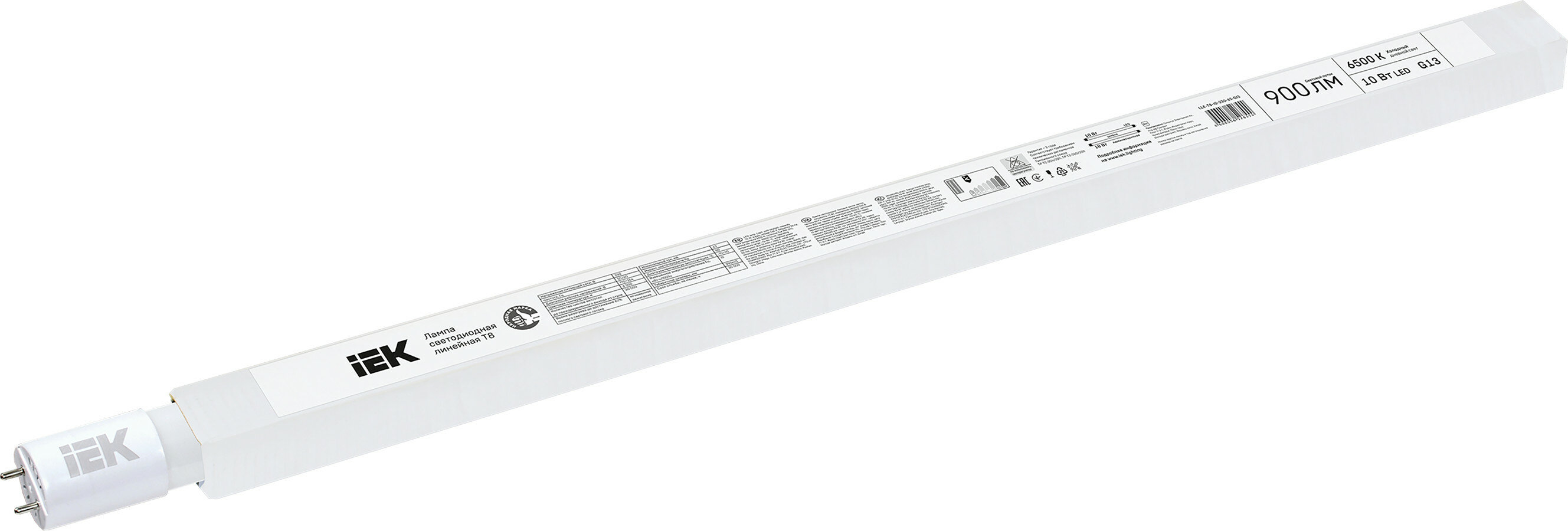 Лампа светодиодная LED трубчатая 10W G13 900Лм 6500К 220V (IEK), арт. LLE-T8-10-230-65-G13