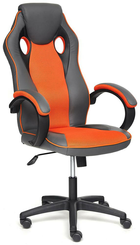 Кресло компьютерное TetChair Racer GT кож/зам/ткань, металлик/оранжевый, 36/07